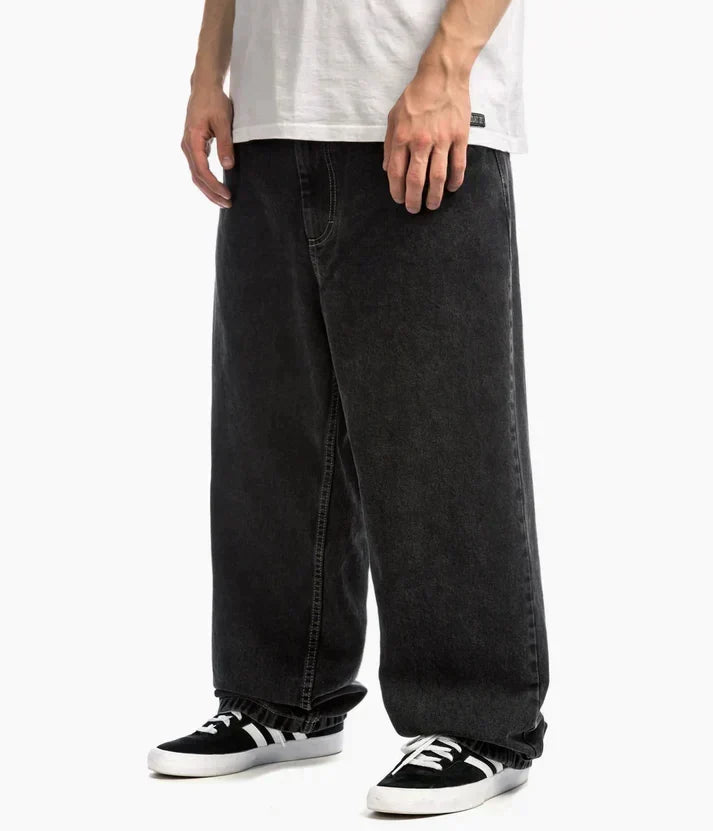 Men's Wide Leg Jeans Baggy Fit – Black
