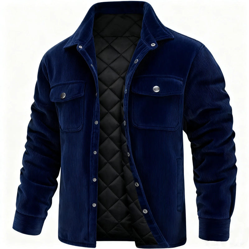 Men's Oversized Quilted Shirt Jacket – Navy