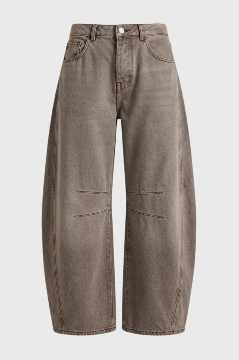 Women's Balloon Jeans Ripped Knee β Taupe