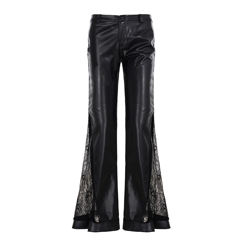 Women's Flare Pants Inset Panel Detail β Black