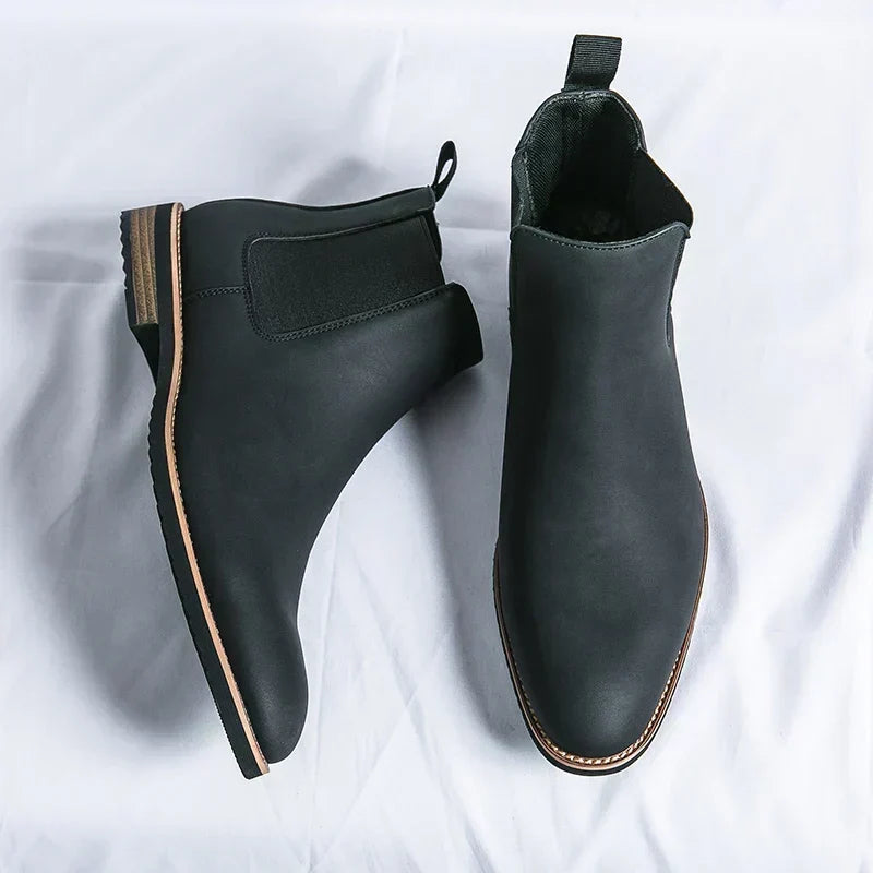 Women's Leather Chelsea Boots Lug Sole – Midnight Black