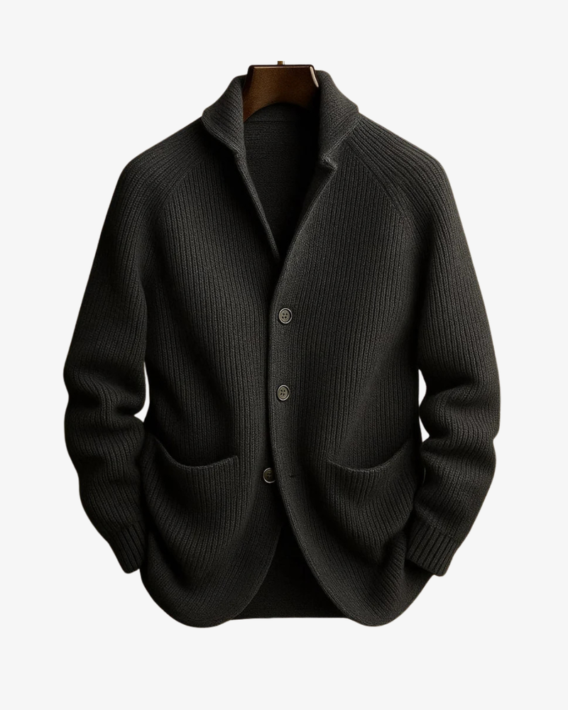 Men's Button Down Cardigan Sweater Shawl Collar – Gray