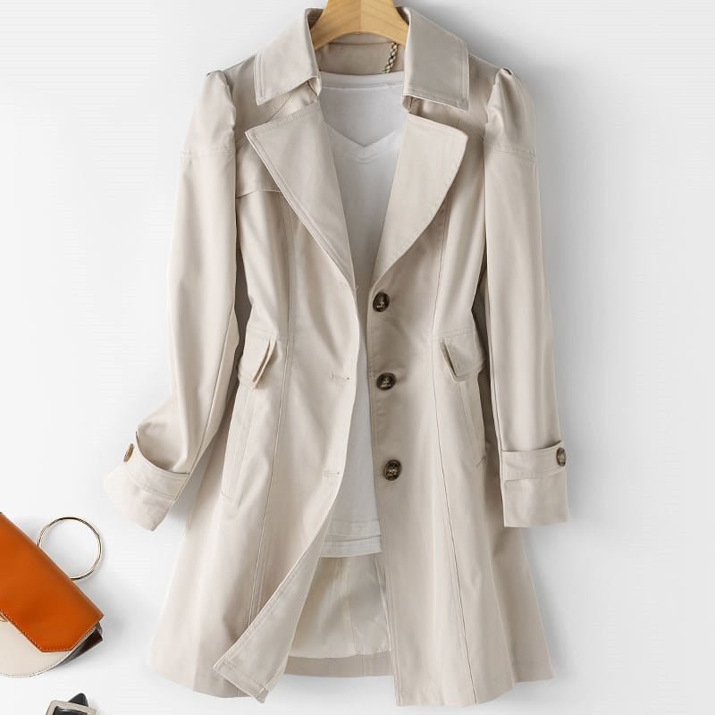 Women's Single-Breasted Trench Coat β Beige