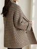 Women's Winter Coat Houndstooth Pattern in Brown detail