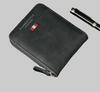 Men's Compact Wallet With Zipper in Black