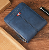 Men's Compact Wallet With Zipper in Blue
