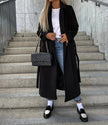 Women's Long Trench Coat in Black