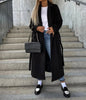Women's Long Trench Coat in Black