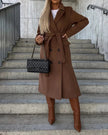 Women's Long Trench Coat in Brown