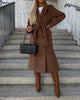 Women's Long Trench Coat in Brown