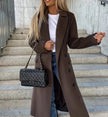 Women's Long Trench Coat in Chocolate