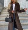 Women's Long Trench Coat in Chocolate