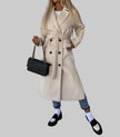 Women's Long Trench Coat in Khaki
