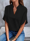 Women's V-Neck Blouse Elegant in Black