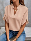 Women's V-Neck Blouse Elegant in Pink