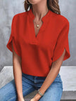 Women's V-Neck Blouse Elegant in Red