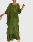 Women's Flowing Casual Dress Maxi - Dark Green