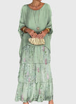 Women's Flowing Casual Dress Maxi - Faded Green