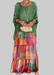 Women's Flowing Casual Dress Maxi - Multicolor