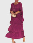 Women's Flowing Casual Dress Maxi - Pink-Violet