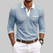 Men's Contrast Trim Shirt Casual - Blue