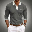 Men's Contrast Trim Shirt Casual - Gray