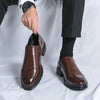 Men's Elastic Panel Dress Shoes Slip On - Brown
