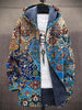 Men's Fleece Hooded Cardigan Colour Block - Blue