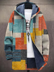 Men's Fleece Hooded Cardigan Colour Block - Multicolor 2