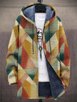 Men's Fleece Hooded Cardigan Colour Block - Gold