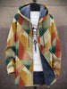 Men's Fleece Hooded Cardigan Colour Block - Gold