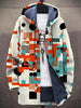 Men's Fleece Hooded Cardigan Colour Block - White