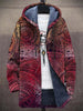 Men's Fleece Hooded Cardigan Colour Block - Red