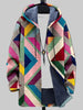 Men's Fleece Hooded Cardigan Colour Block - Rainbow