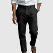 Men's Linen Blend Pants Straight Fit - Black