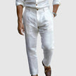 Men's Linen Blend Pants Straight Fit - White