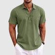 Men's Linen Polo Shirt Breathable - Green