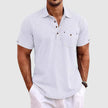 Men's Linen Polo Shirt Breathable - White