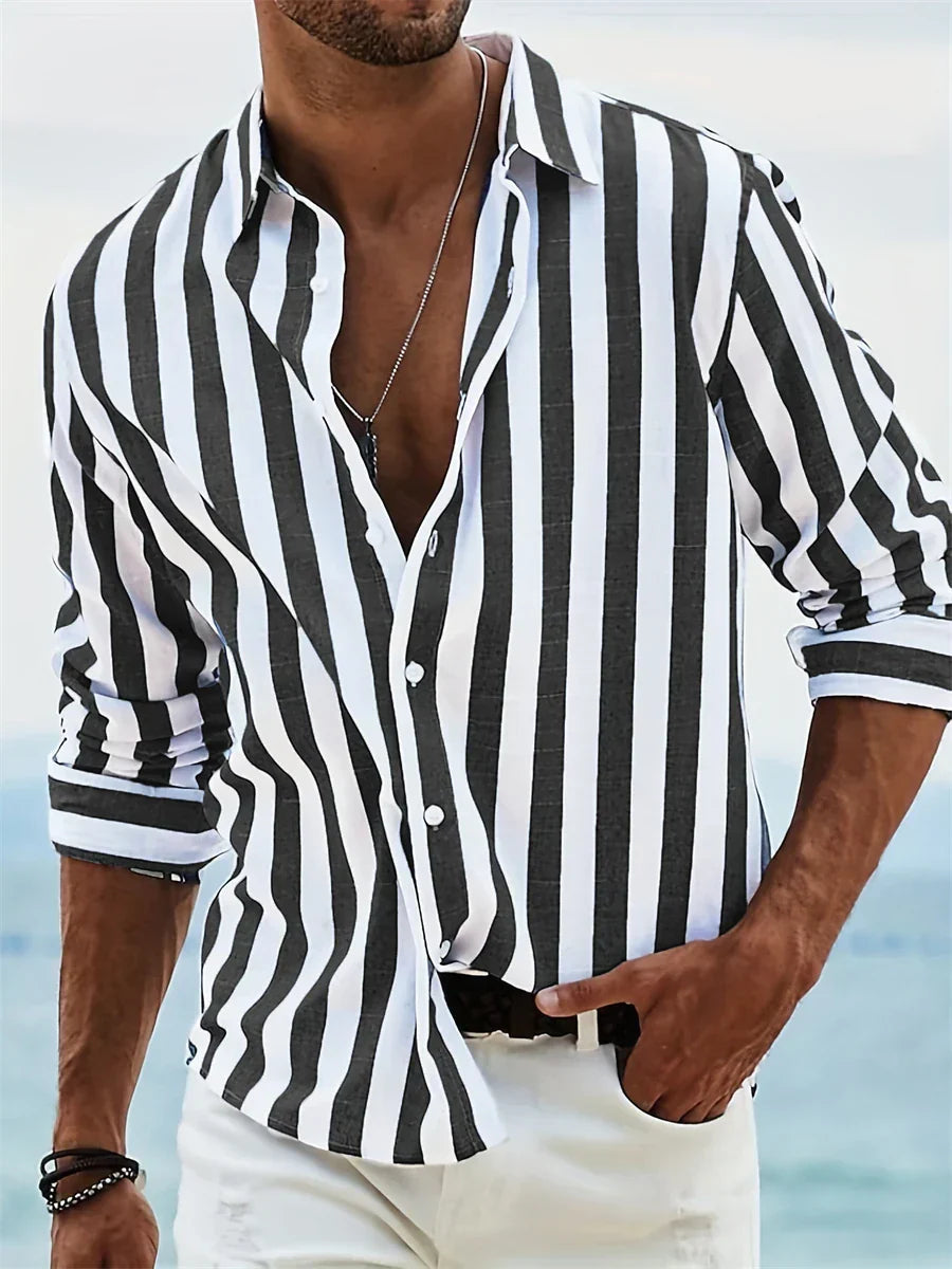 Men's Striped Summer Shirt Casual