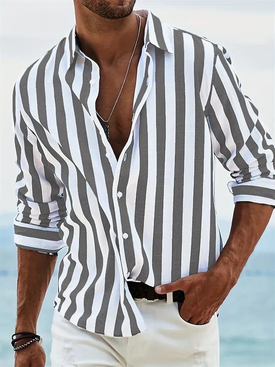 Men's Striped Summer Shirt Casual