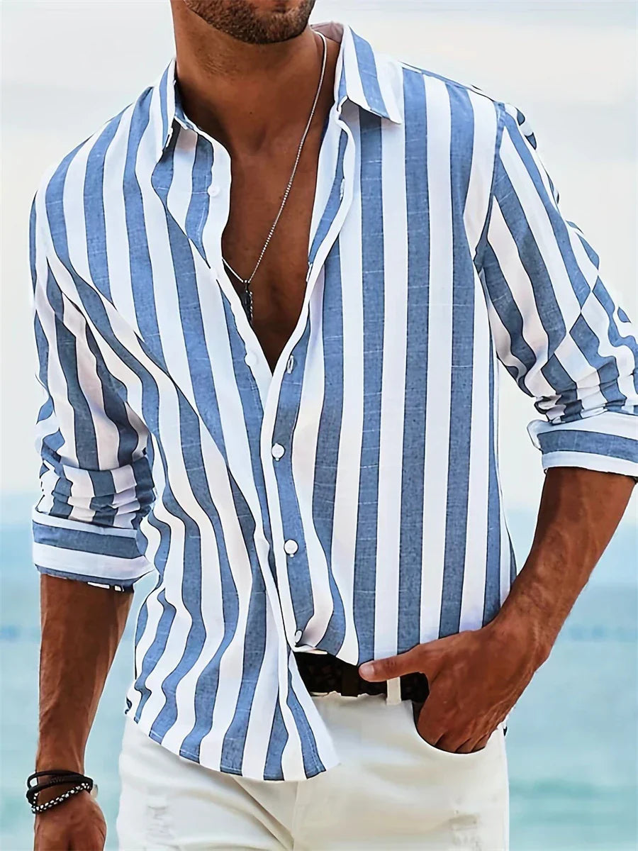 Men's Striped Summer Shirt Casual
