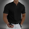 Black men's V-neck t-shirt with short sleeves