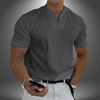 Dark gray men's V-neck t-shirt with short sleeves