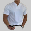 White men's V-neck t-shirt with short sleeves
