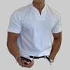White men's V-neck t-shirt with short sleeves