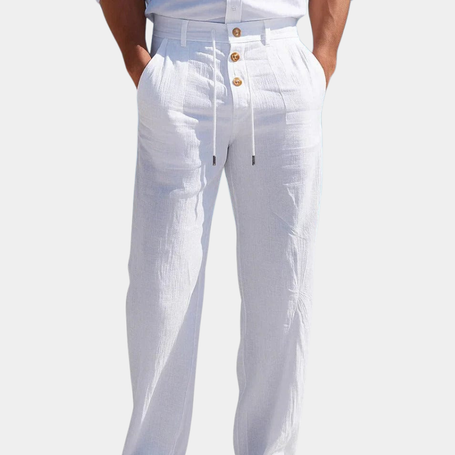 Men's Breathable Pants Relaxed Fit - White