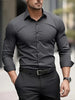 Men's Breathable Shirt Long Sleeve - Dark Gray