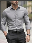Men's Breathable Shirt Long Sleeve - Gray