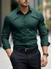 Men's Breathable Shirt Long Sleeve - Green