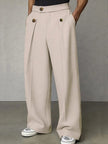 Men's Classic Wide Leg Pants - Beige